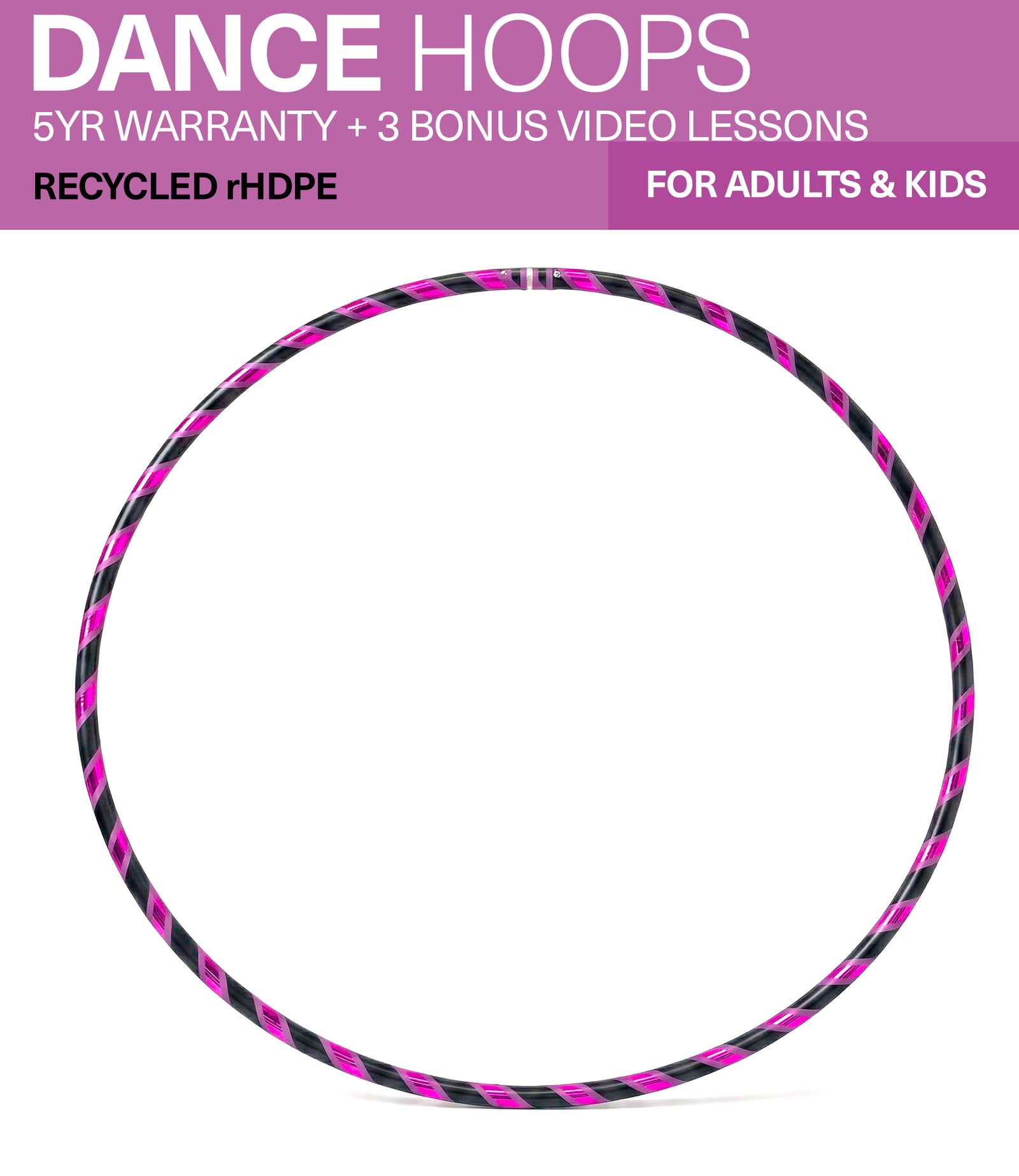 Professional dance hula hoop handmade in Sydney from recycled HDPE plastic.